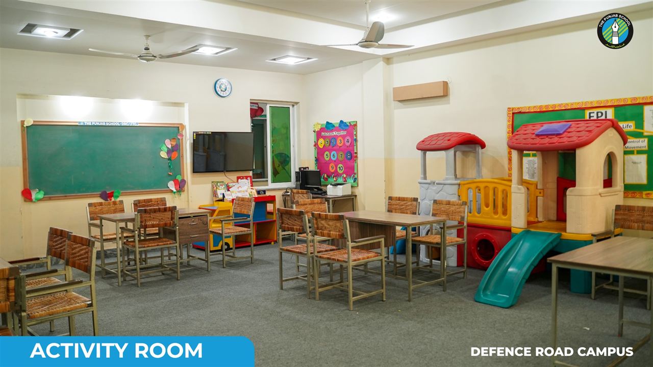 Early years activity room with indoor play equipment