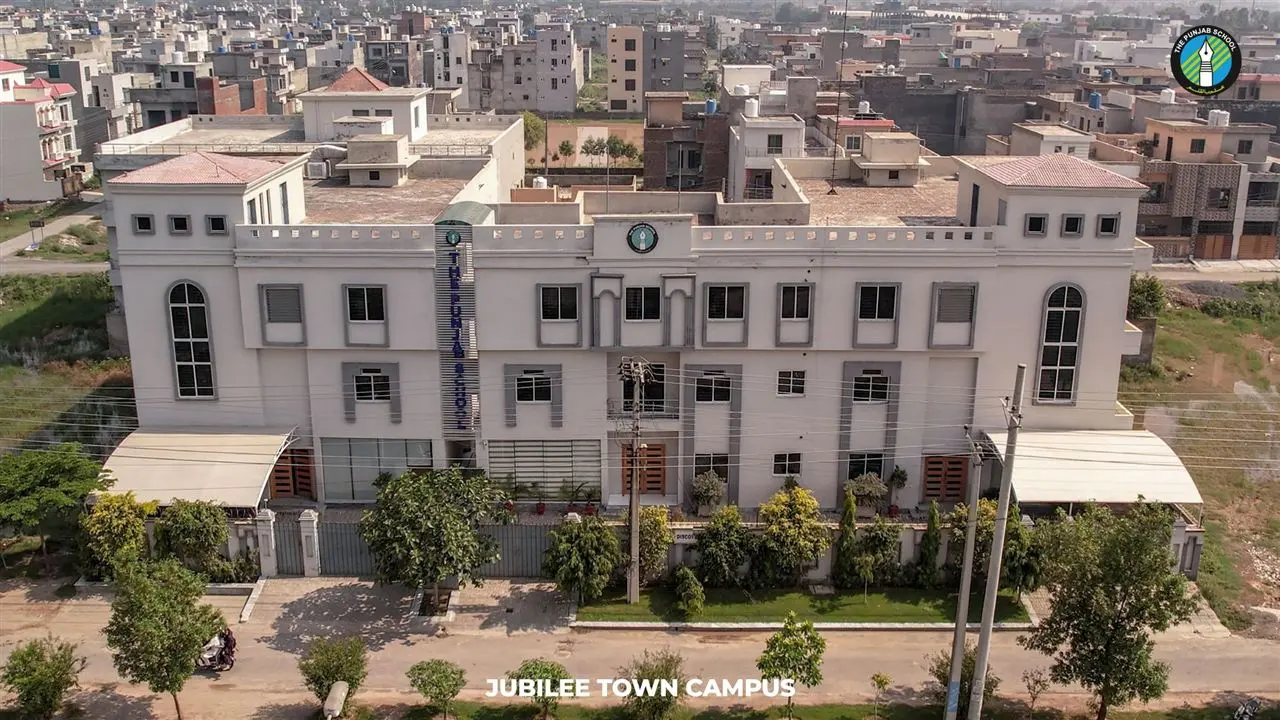 Aerial view of The Punjab School Jubilee Town Campus building